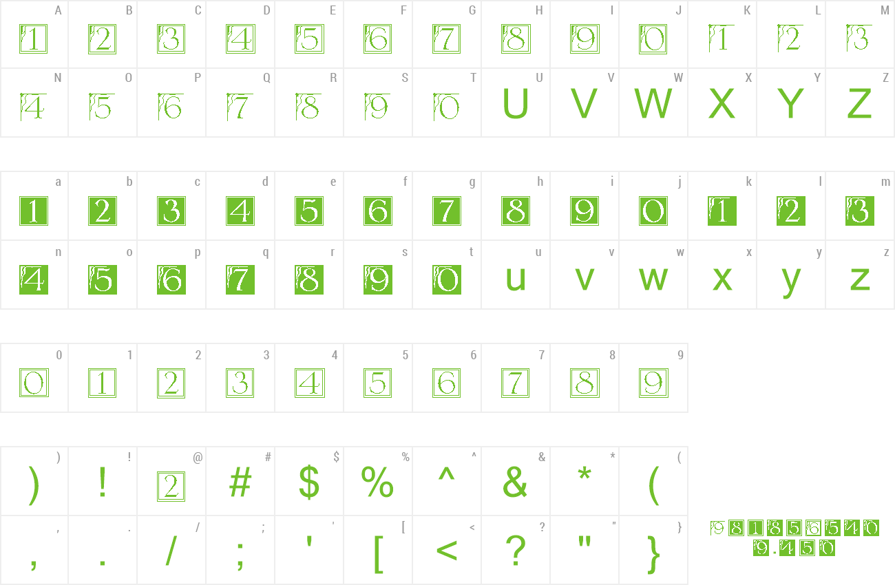 Font DecoNumbers LH Serlio preview